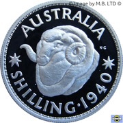 1 Dollar - Elizabeth II 4th Portrait - Masterpieces in Silver - 1940 Shilling, Australia, 1999 reverse image