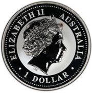 1 Dollar - Elizabeth II 4th Portrait - Australian Kookaburra - Connecticut Privy obverse image