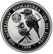 1 Dollar - Elizabeth II 4th Portrait - Australian Kookaburra - Connecticut Privy, Australia, 1999 reverse image