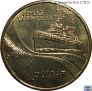 1 Dollar - Elizabeth II 4th Portrait - HMAS Sydney II reverse image