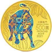 500 Patacas Year of the Ox obverse image
