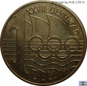 1 Dollar - Elizabeth II 4th Portrait - Olymphilex Exhibition, Australia, 2000 reverse image