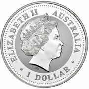 1 Dollar - Elizabeth II 4th Portrait - Australian Kookaburra - Massachusetts Privy obverse image