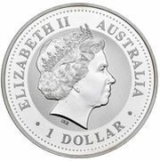 1 Dollar - Elizabeth II 4th Portrait - Australian Kookaburra - New Hampshire Privy obverse image