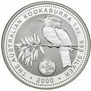 1 Dollar - Elizabeth II 4th Portrait - Australian Kookaburra - New Hampshire Privy, Australia, 2000 reverse image