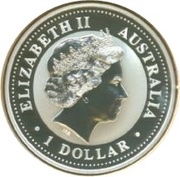 1 Dollar - Elizabeth II 4th Portrait - Australian Kookaburra - Virginia Privy obverse image