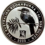 1 Dollar - Elizabeth II 4th Portrait - Australian Kookaburra - April Privy, Australia, 2000 reverse image