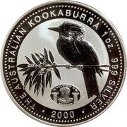 1 Dollar - Elizabeth II 4th Portrait - Australian Kookaburra - August Privy, Australia, 2000 reverse image