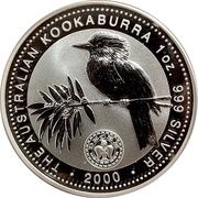 1 Dollar - Elizabeth II 4th Portrait - Australian Kookaburra - December Privy, Australia, 2000 reverse image