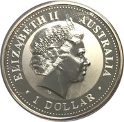 1 Dollar - Elizabeth II 4th Portrait - Australian Kookaburra - January Privy obverse image