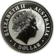 1 Dollar - Elizabeth II 4th Portrait - Australian Kookaburra - July Privy obverse image