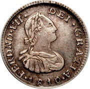½ Real - Fernando VII Portrait of Carlos IV obverse image