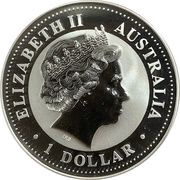 1 Dollar - Elizabeth II 4th Portrait - Australian Kookaburra - June Privy obverse image