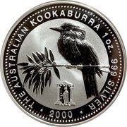 1 Dollar - Elizabeth II 4th Portrait - Australian Kookaburra - June Privy, Australia, 2000 reverse image