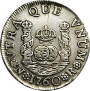 1 Real - Carlos III, Colombia, 1760 reverse image