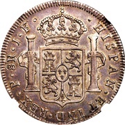 8 Reales Portrait of Carlos IV, Colombia, 1810-1820 reverse image
