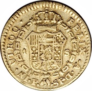 1 Escudo - Carlos IV portrait of Carlos III reverse image