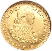 1 Escudo - Fernando VII portrait of Carlos IV obverse image