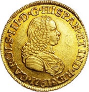 2 Escudos - Carlos III portrait of Fernando VI obverse image