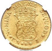 4 Escudos - Carlos III portrait of Fernando VI, Colombia, 1760-1769 reverse image