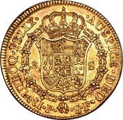 8 Escudos - Carlos III, Colombia, 1772-1784 reverse image