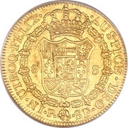 8 Escudos - Carlos III, Colombia, 1785-1789 reverse image
