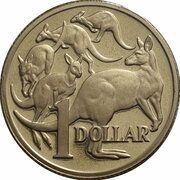 1 Dollar - Elizabeth II 4th Portrait - Mob of Roos, Australia, 2000-2019 reverse image