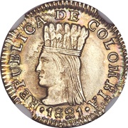 ½ Real Pre-republican - Republic of Colombia reverse image