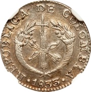 ½ Real Republic of Colombia obverse image