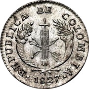 1 Real Republic of Colombia obverse image