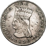 8 Reales Mule, Pre-republican - Republic of Colombia, Colombia, 1820 reverse image