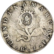8 Reales United Provinces of Nueva Grenada; Countermarked obverse image