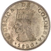 8 Reales Republic of Colombia, Colombia, 1820-1821 reverse image