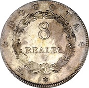 8 Reales "Granadino", Colombia, 1837-1838 reverse image