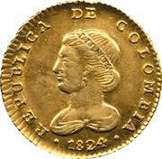 2 Escudos Republic of Colombia, Republic of Nueva Granada obverse image