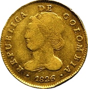 4 Escudos Republic of Colombia obverse image