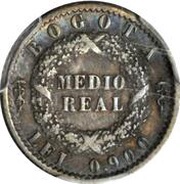 ½ Real, Colombia, 1850-1853 reverse image