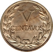 5 Centavos Liberty, Colombia, 1918-1950 reverse image