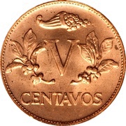5 Centavos, Colombia, 1967-1978 reverse image