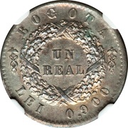 1 Real, Colombia, 1851-1853 reverse image