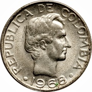 10 Centavos continuous legend; big letters obverse image