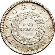 2 Reales, Colombia, 1847-1849 reverse image