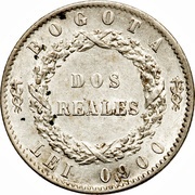 2 Reales, Colombia, 1849-1853 reverse image