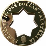 1 Dollar - Elizabeth II 4th Portrait - Centenary of Federation - Holey Dollar obverse image