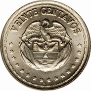 20 Centavos, Colombia, 1956-1966 reverse image