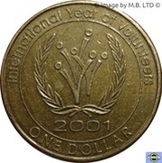 1 Dollar - Elizabeth II 4th Portrait - Volunteers, Australia, 2001 reverse image