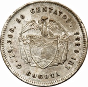 50 Centavos, Colombia, 1872-1875 reverse image
