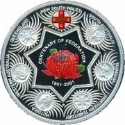 1 Dollar - Elizabeth II 4th Portrait - Federation State Tribute NSW - Silver Proof, Australia, 2001 reverse image