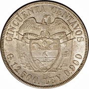 50 Centavos, Colombia, 1916-1934 reverse image
