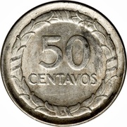 50 Centavos, Colombia, 1947-1948 reverse image